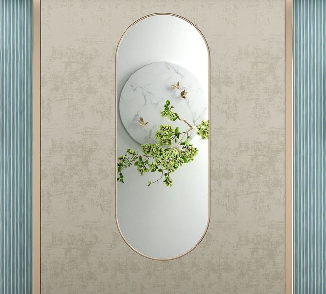 Шторы для ванной «Цветущая ветвь в зеркальном отражении» вид 8