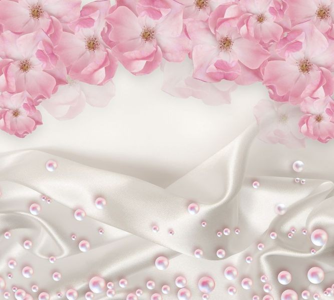 Шторы для ванной «Цветочная арка с розовым жемчугом» вид 9