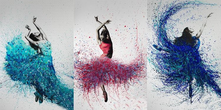 3D фотообои 5D картина «Танец красок» вид 1