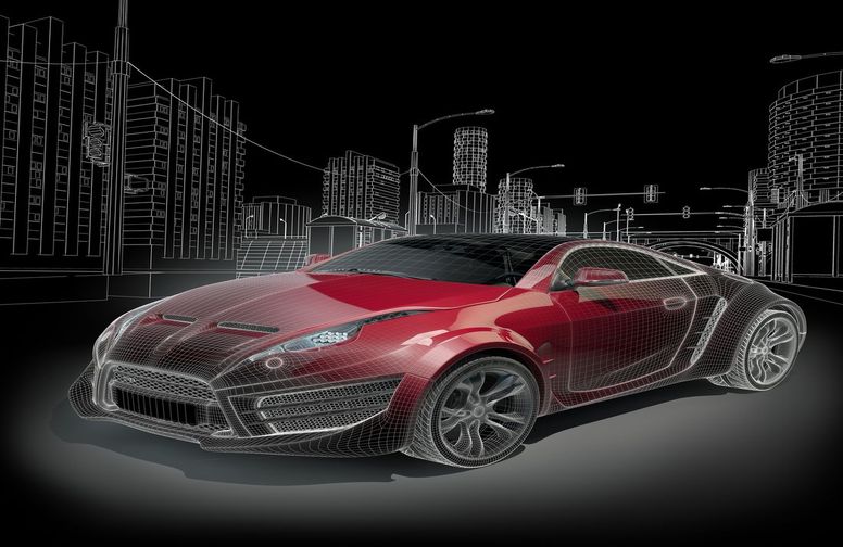 3D Ковер «Авто ночной город»