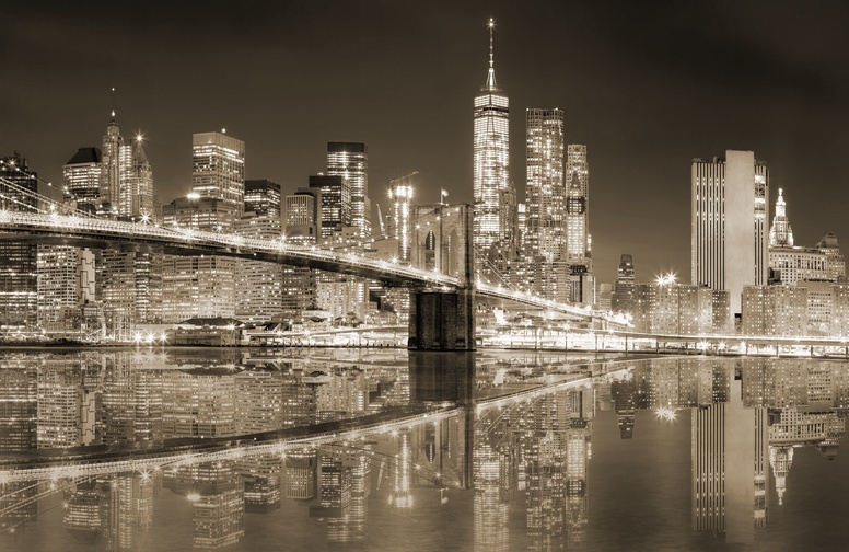 3D Ковер «Бруклинский мост сепия»