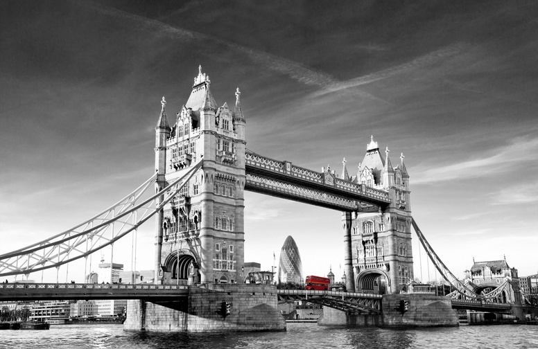 3D Ковер «Лондон черно белые»