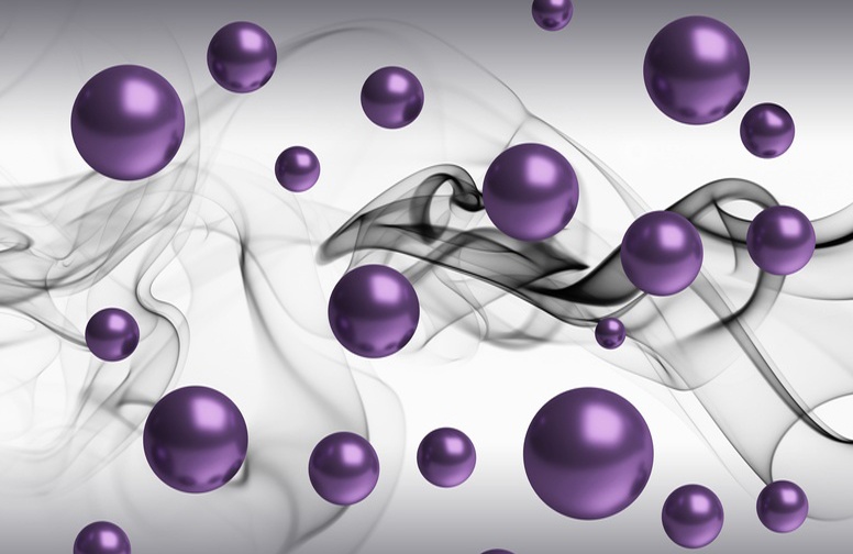 3D Ковер «Фиолетовые шары и дымка»  