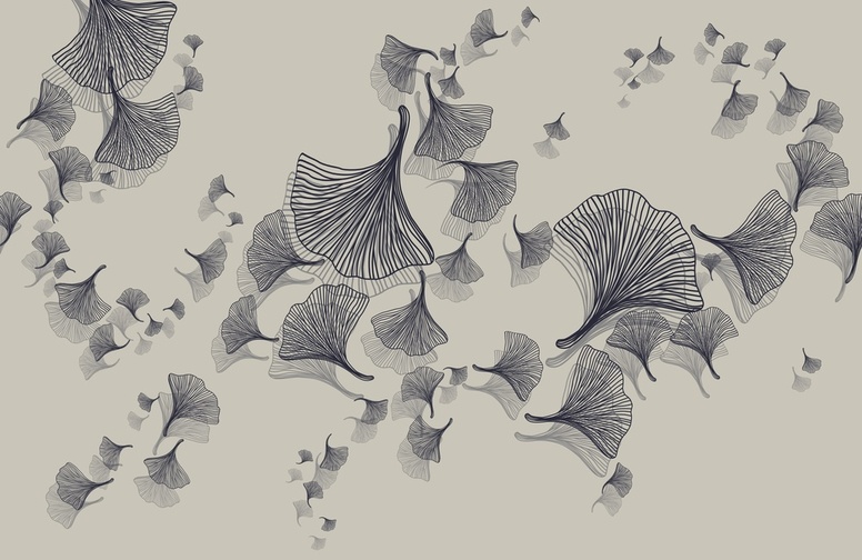 3D Ковер  «Круговорот из цветочных зонтиков на дымчатом фоне»