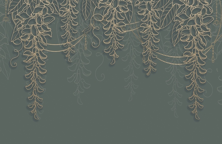 3D Ковер  «Ажурные ветви в оливковых тонах»