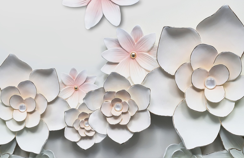 3D Ковер «Керамические цветы»  