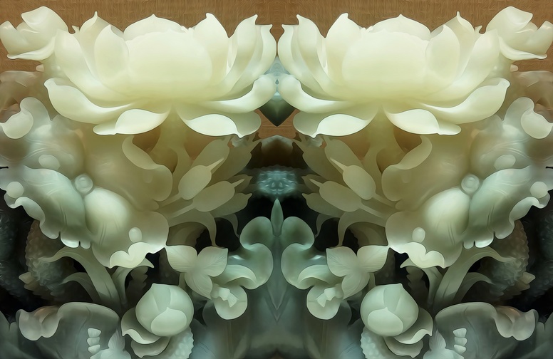 3D Ковер «Нефритовые цветы»  