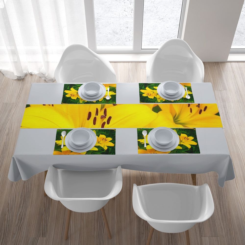 Дорожка для стола «Яркие желтые лилии » вид 5