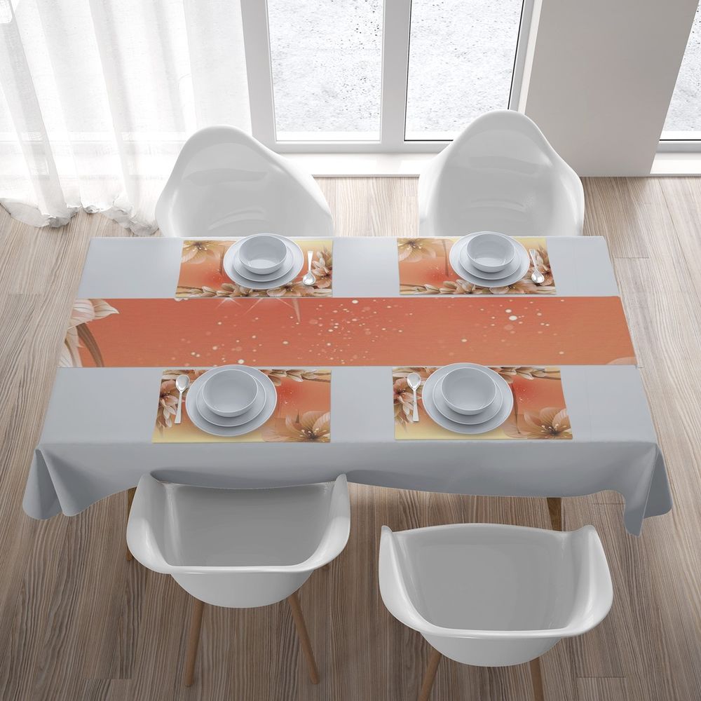 Дорожка для стола «Персиковая инсталляция с цветами» вид 5
