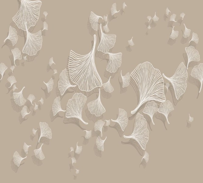 3D Фотообои Фотошторы «Круговорот из цветочных зонтиков на светлом»