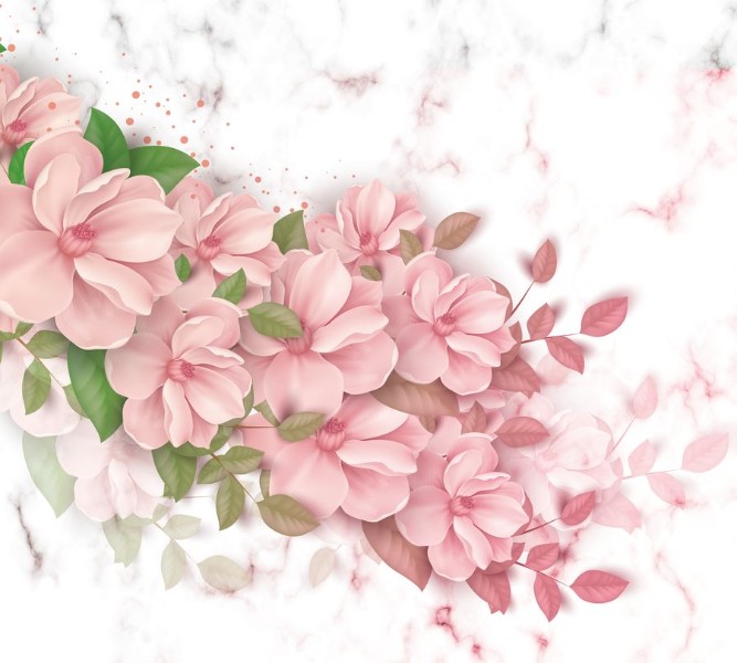 3D Фотообои  Фотошторы «Обилие розовых магнолий»