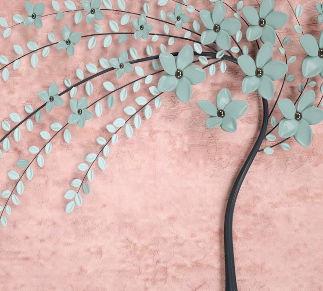 3D Фотообои Фотошторы «Цветущее дерево»
