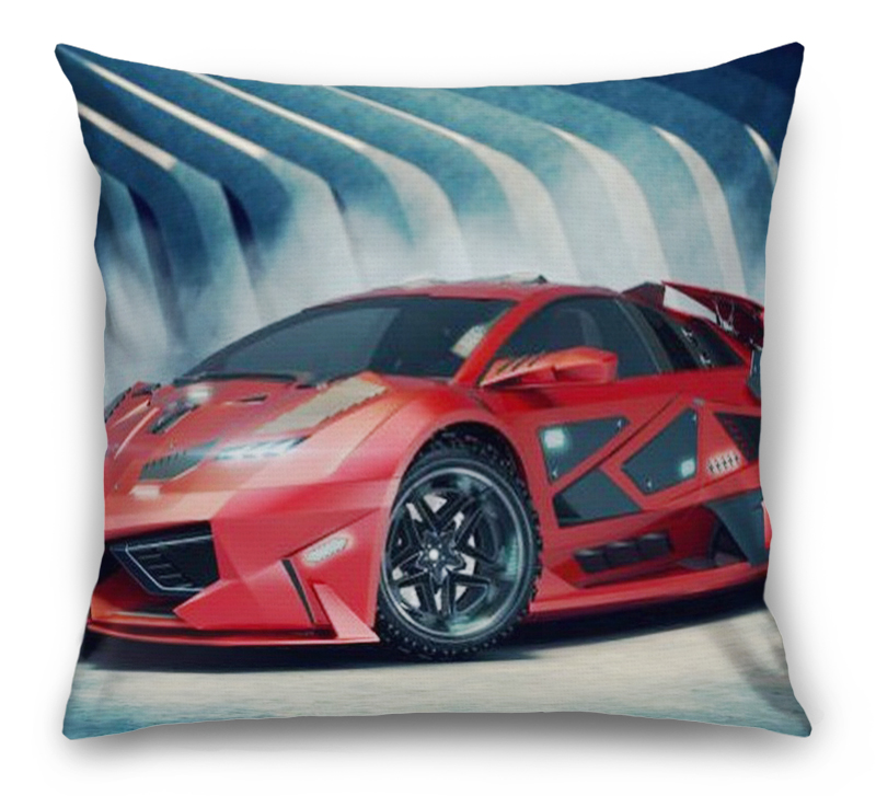 3D Подушка «Футуристичный красный автомобиль» вид 6