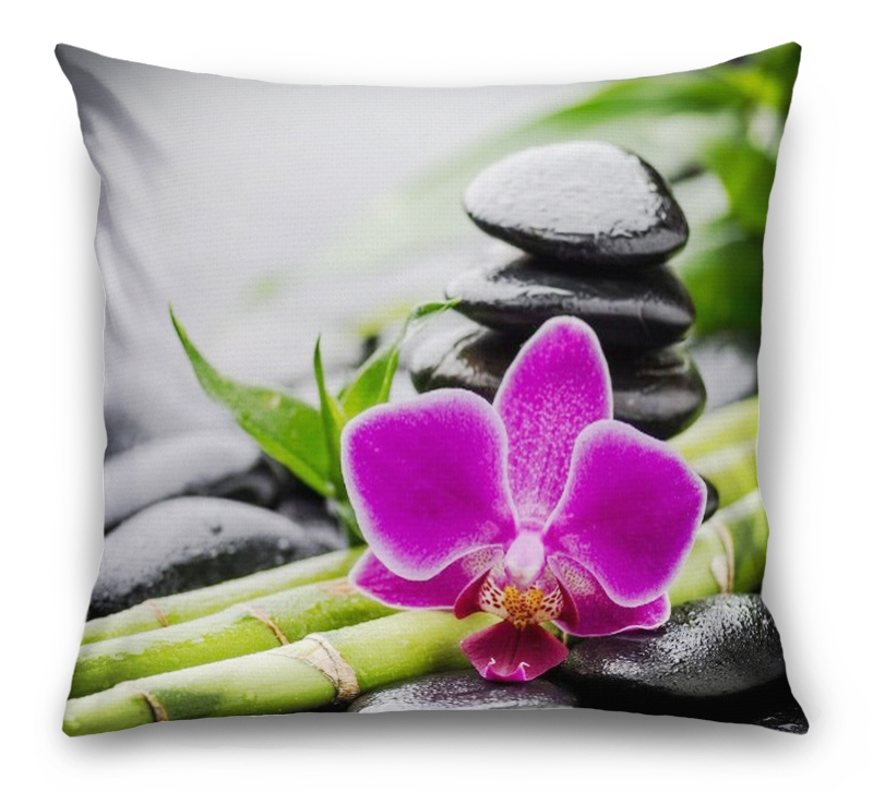 3D Подушка «Орхидея и бамбук» вид 1