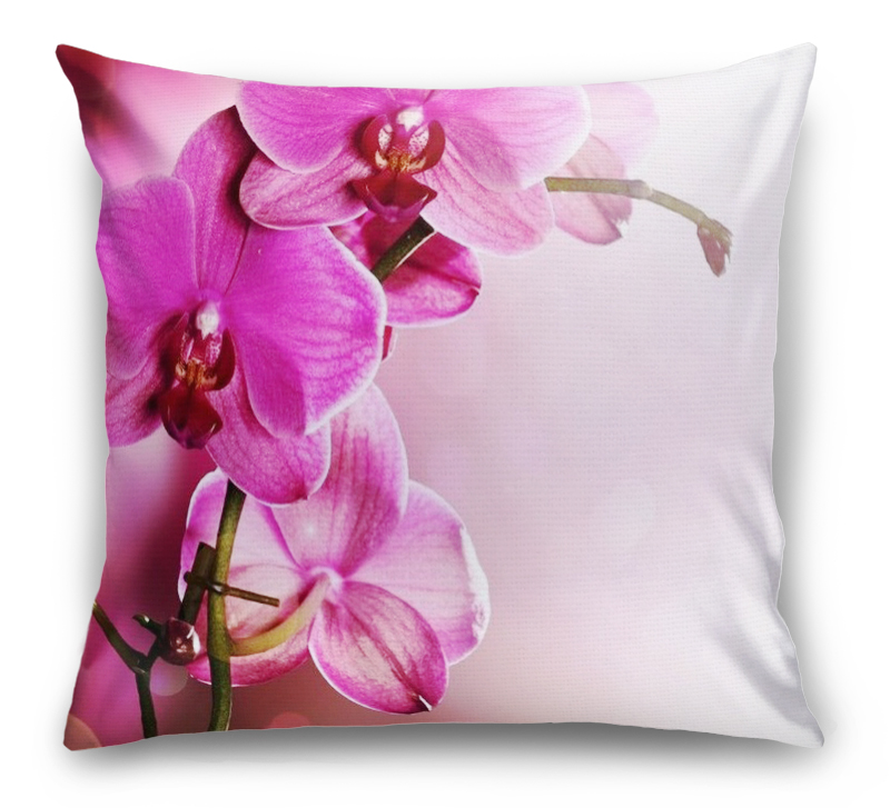 3D Подушка «Розовая орхидея на нежном фоне» вид 1