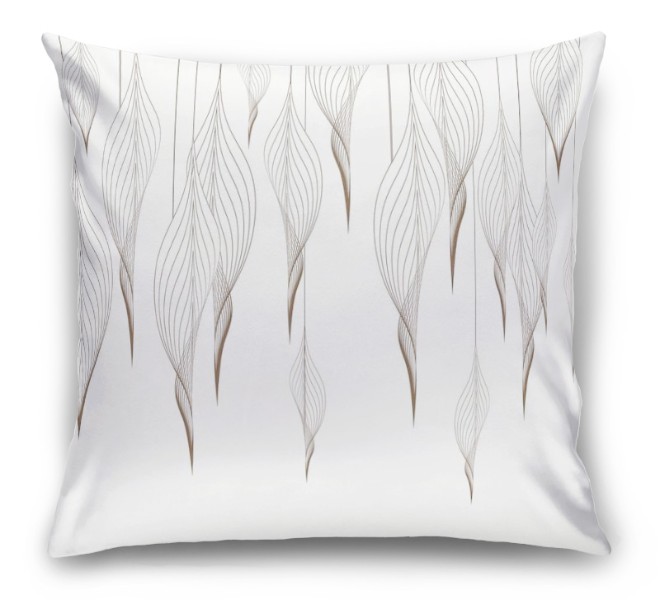 3D Подушка «Ниспадающие ажурные листья на белом» вид 6