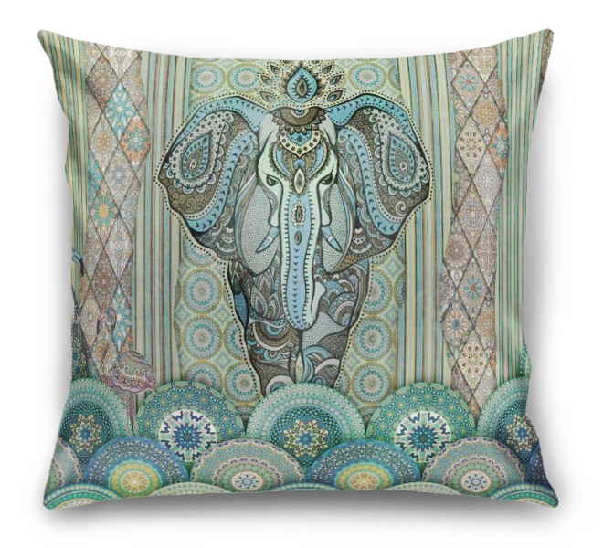 3D Подушка «Величественный слон в этническом стиле» вид 6