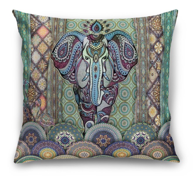 3D Подушка «Величественный слон в лиловых оттенках» вид 6