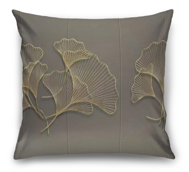 3D Подушка «Изящные золотые листья» вид 1