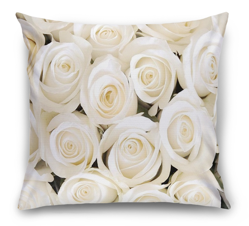 3D Подушка «Нежные белые розы» вид 1