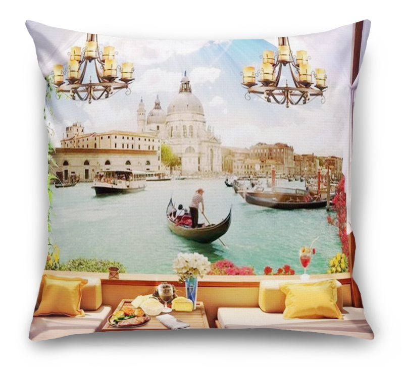 3D Подушка «Кафе с видом на венецианский канал» вид 6
