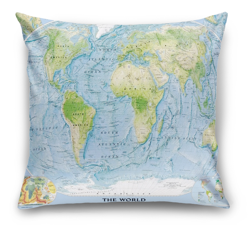 3D Подушка «Географическая карта мира»  вид 6
