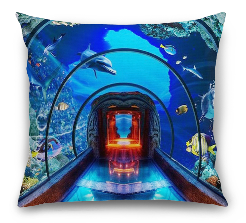 3D Подушка «Панорамный аквариум» вид 1