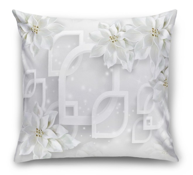 3D Подушка «Белоснежные фарфоровые цветы» вид 6