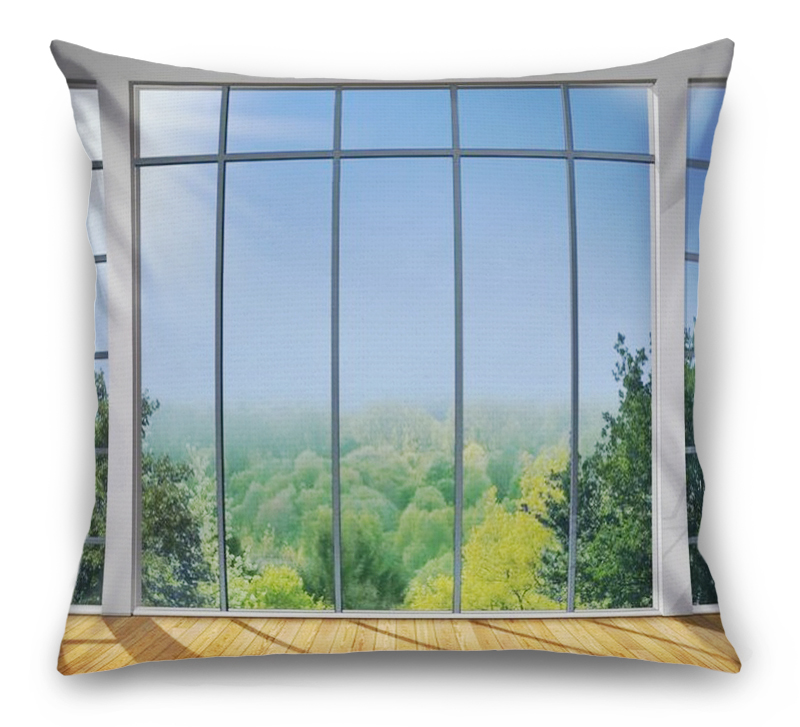 3D Подушка «Окно с видом на зеленый лес» вид 6