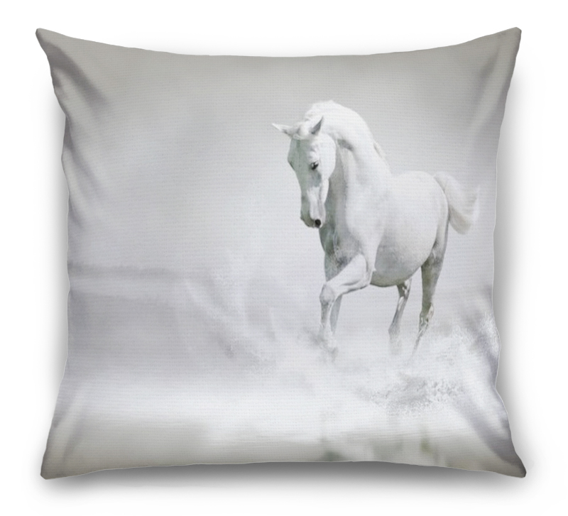 3D Подушка «Белый конь бегущий по воде» вид 6