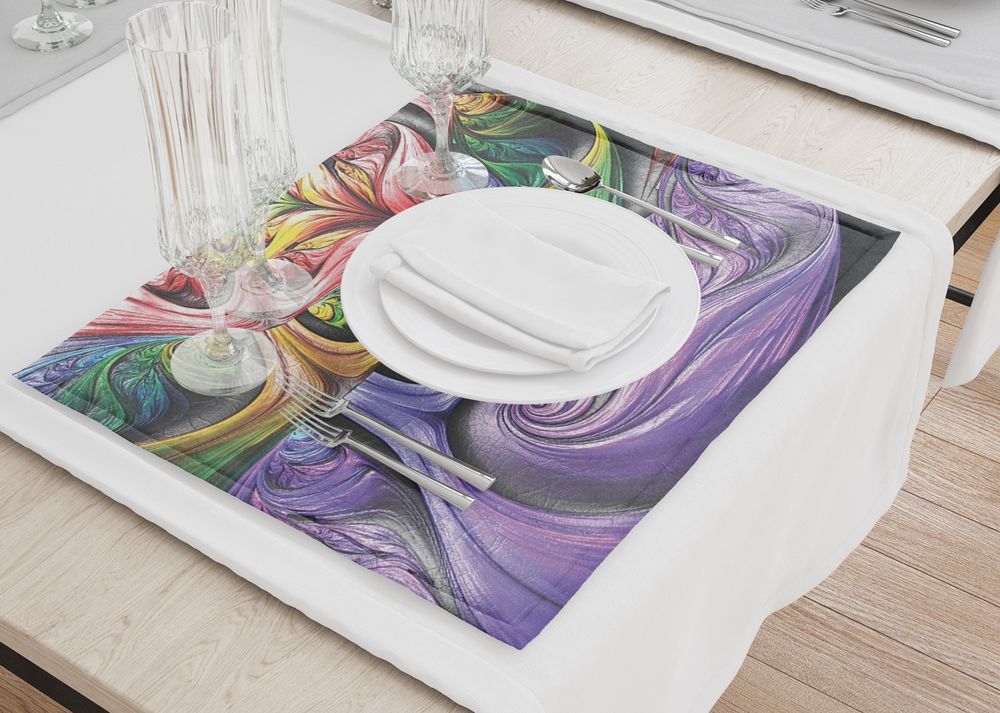 3D Фотообои Салфетки под тарелки «Смешение красок»