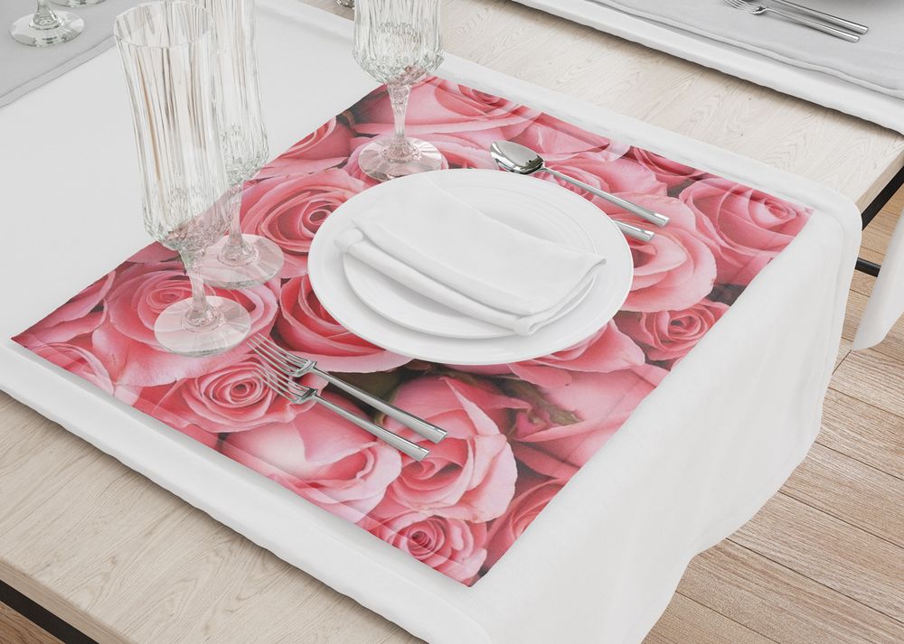 3D Фотообои Салфетки под посуду «Обилие роз»