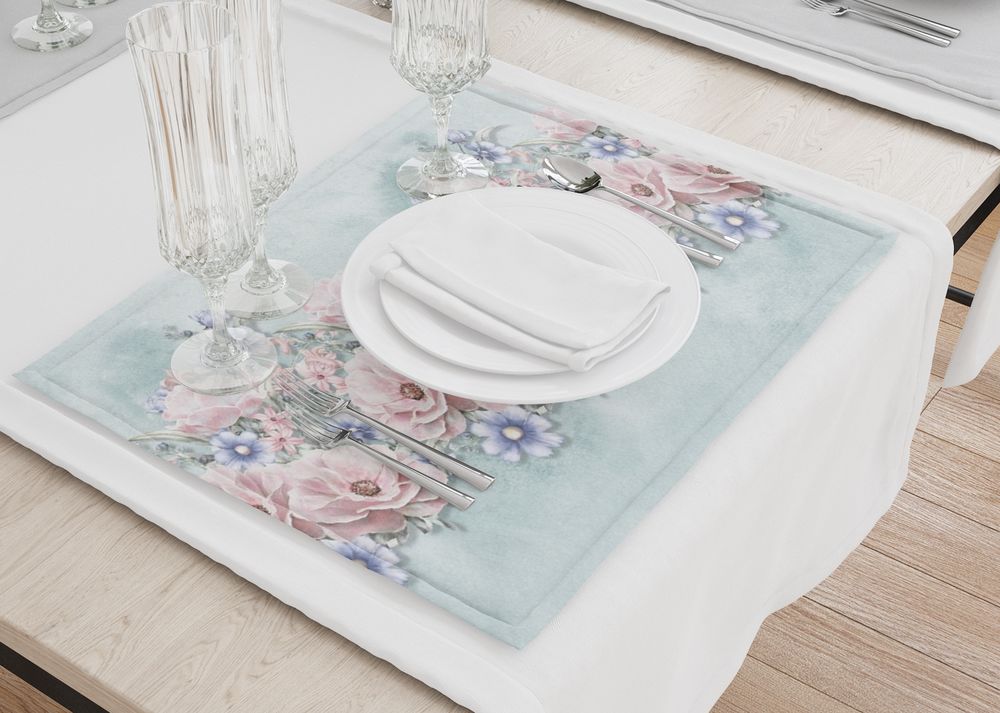 3D Фотообои Салфетки под тарелки «Цветочная гармония»