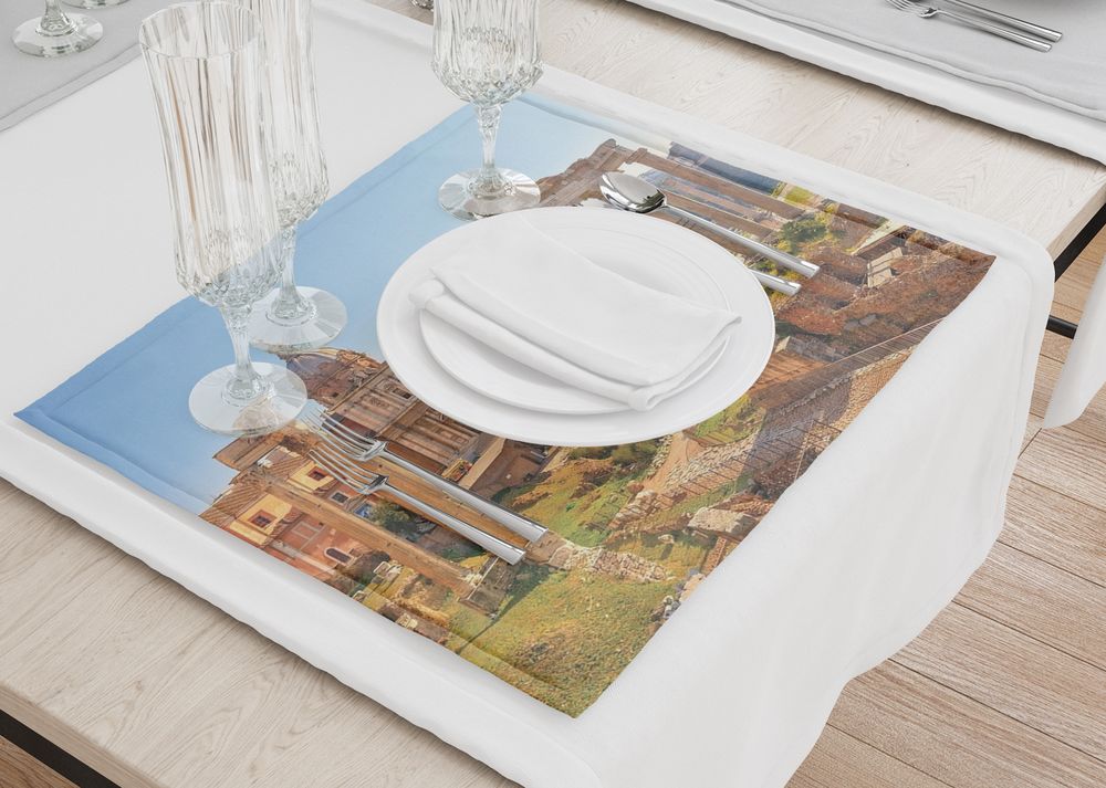 3D Фотообои Комплект салфеток для сервировки «Древняя Италия»