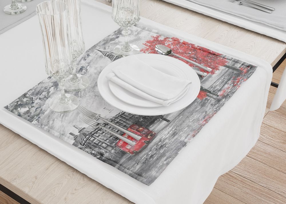 3D Фотообои Сервировочные салфетки под тарелки «Картина Лондона»