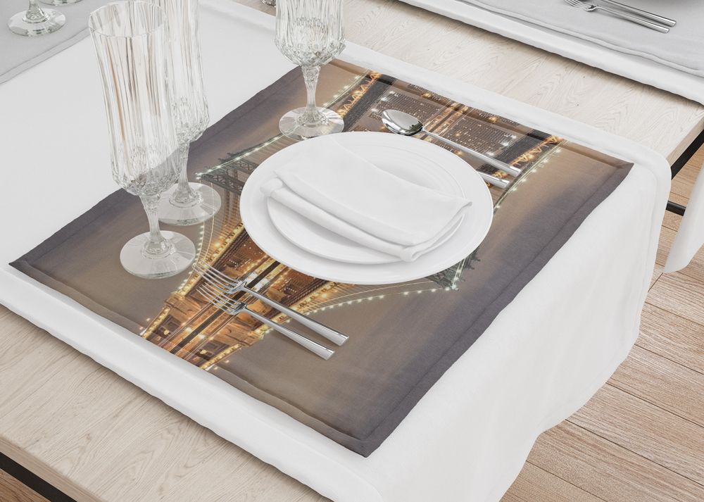 3D Фотообои Салфетки для сервировки стола «Бруклинский мост»