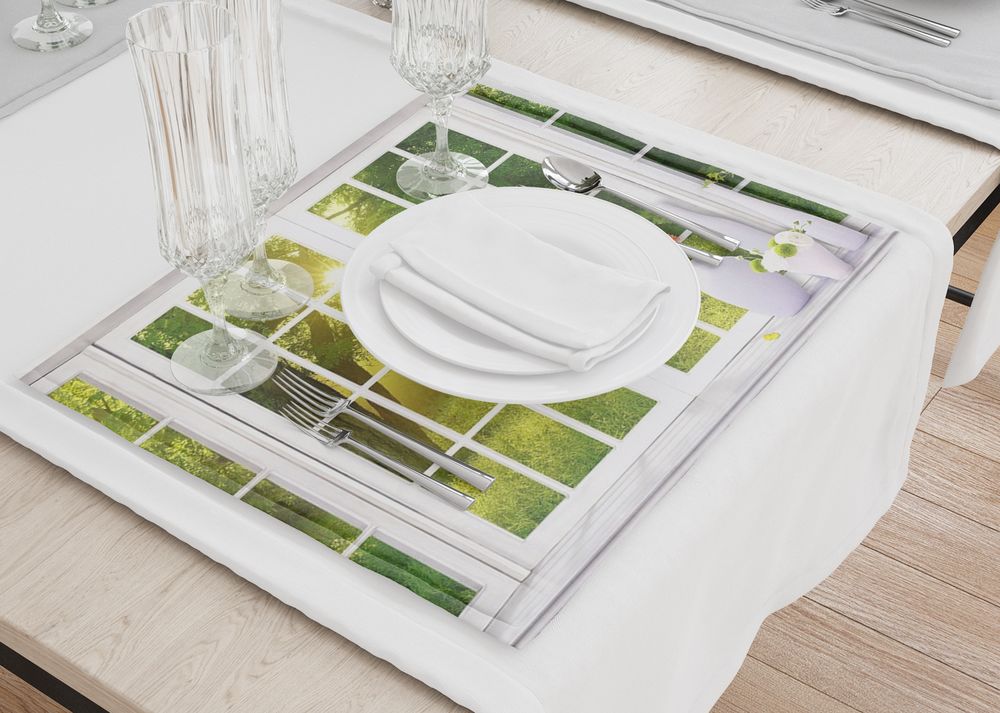 3D Фотообои Набор кухонных салфеток «Панорамное окно»