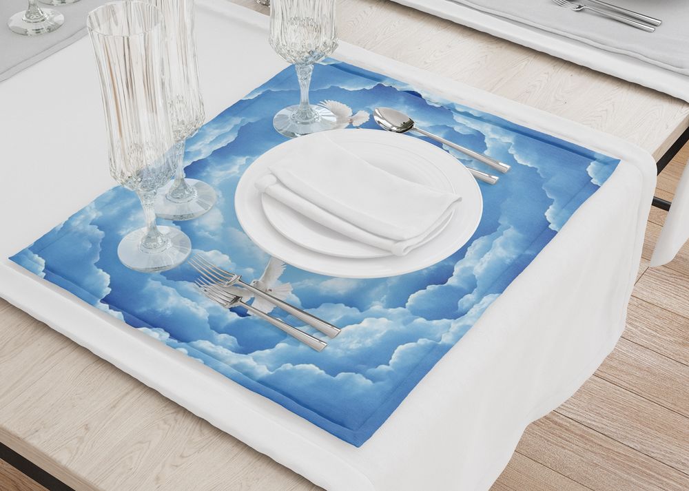 3D Фотообои Салфетки для стола «Голуби в небе»
