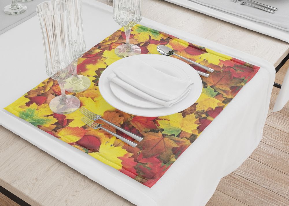 3D Фотообои Салфетки для стола «Разноцветная листва»