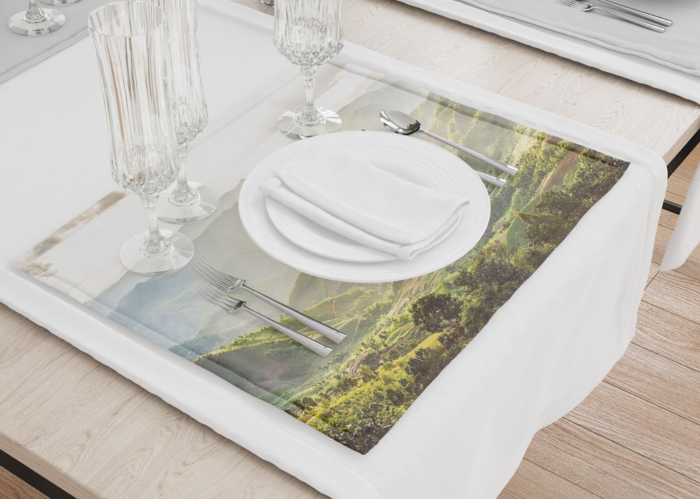 3D Фотообои Салфетки для стола «Зеленая долина»