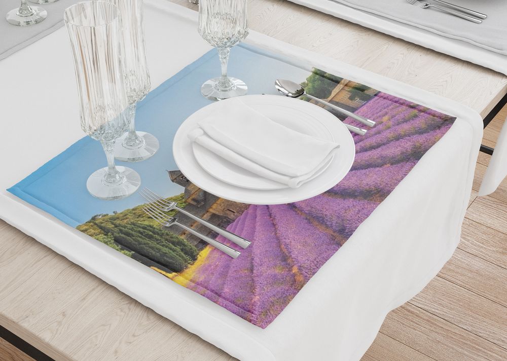 3D Фотообои Салфетки для стола «Усадьба в Провансе»