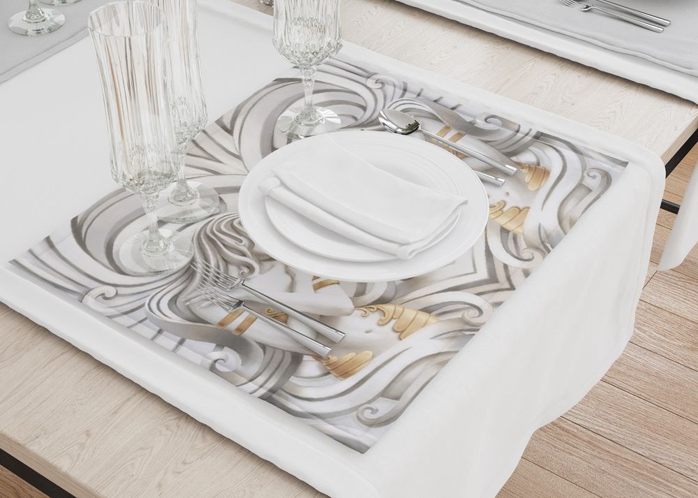 3D Фотообои Салфетки для стола «Стеснительные красавицы»