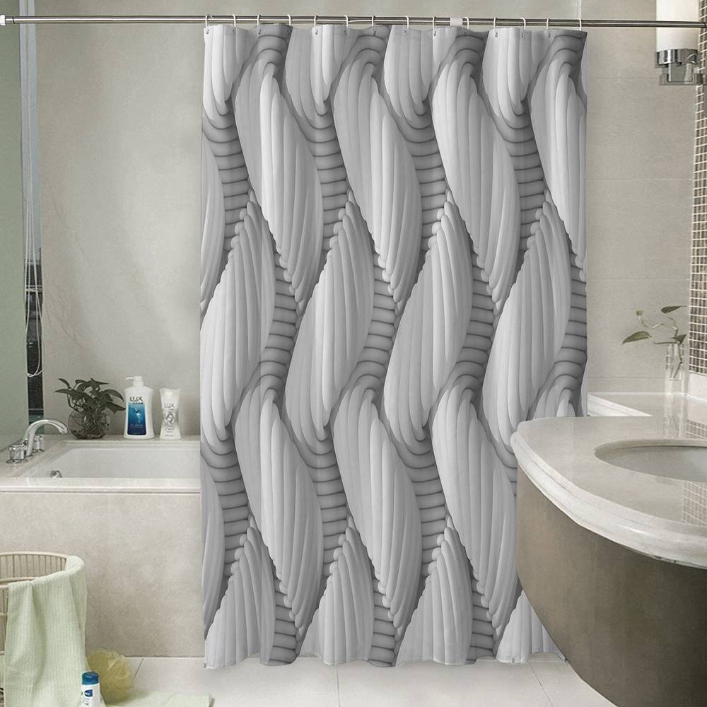 3D штора для ванной «Объемное пререплетение» вид 6