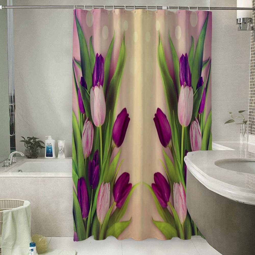 3D штора в ванную «Букет вдохновения» вид 6