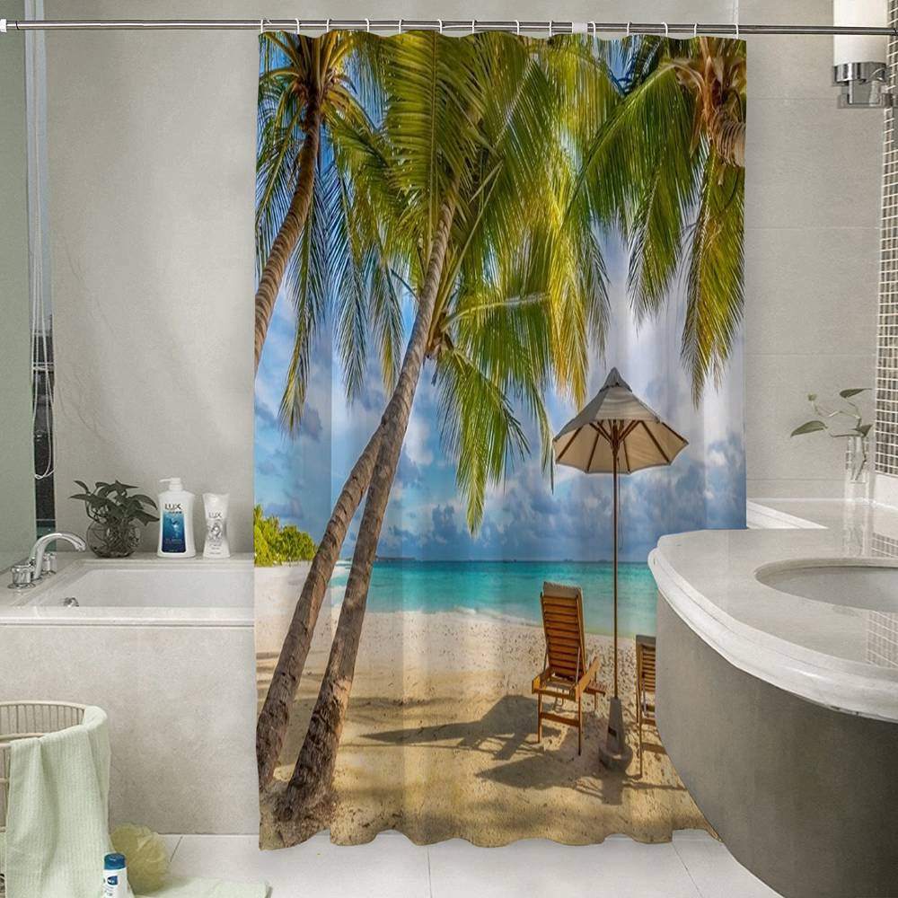3D шторка для ванны «Тропический зной» вид 6