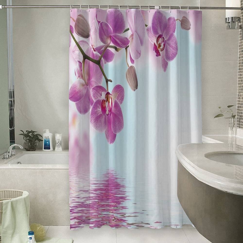 3D штора для ванной «Нежность над водой» вид 6