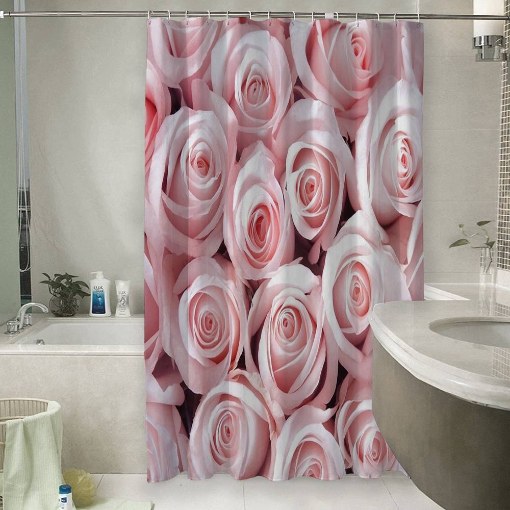 3D штора для ванны «Благоухающий букет нежных роз» вид 6