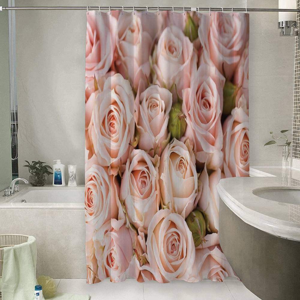 Штора для ванной «Кремовые розы» вид 6