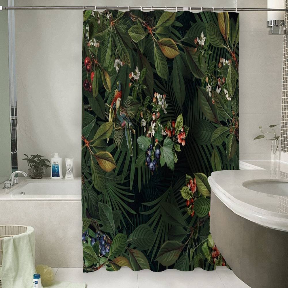3D штора в ванную «Тропическая романтика» вид 6