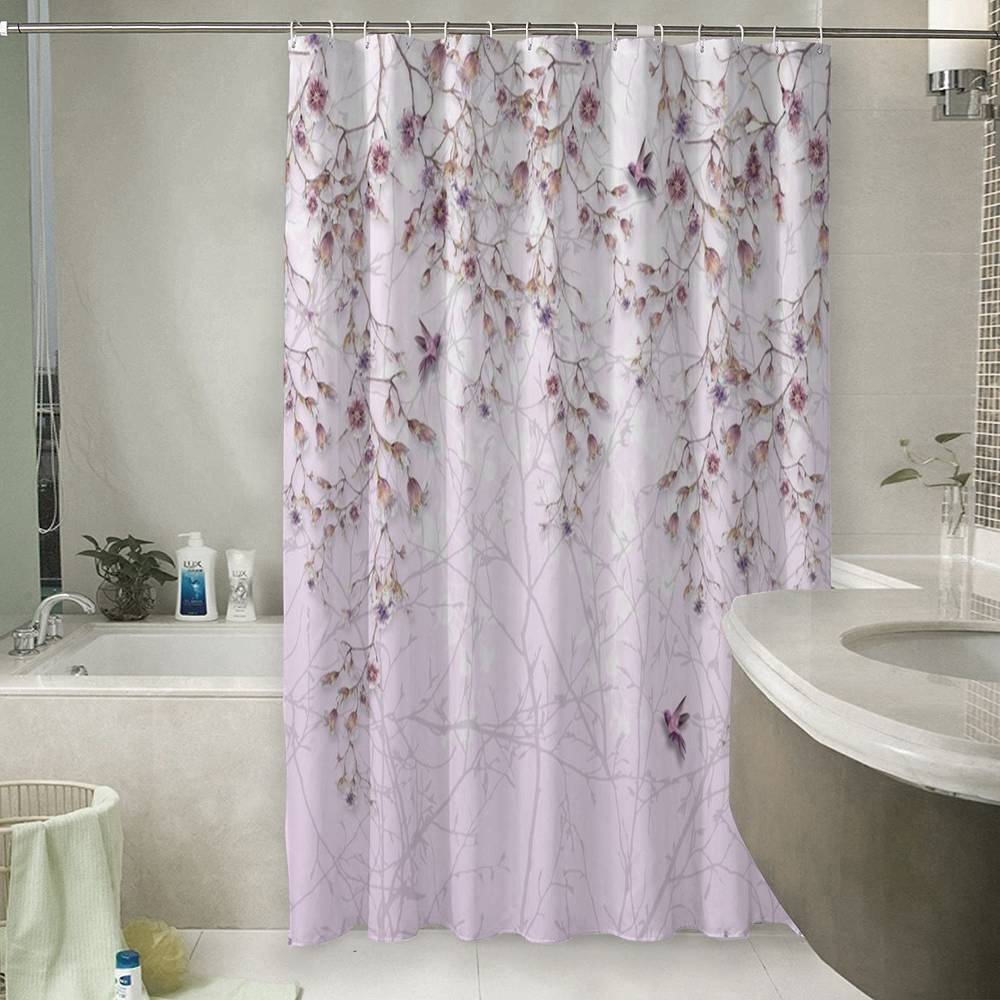 3D штора для ванной «Цветочный занавес» вид 6